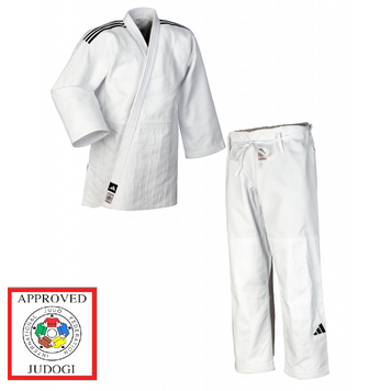 Кімоно для дзюдо Champion III Slim Fit з ліцензією IJF | білий/чорні смуги | ADIDAS J-IJF-1 ADIDAS J-IJF-1155 фото