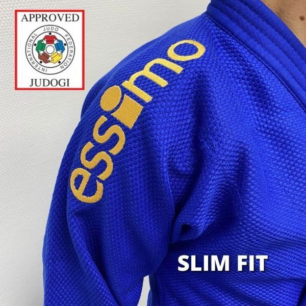 КІМОНО ДЛЯ ДЗЮДО ESSIMO СЕРІЇ 'GOLD IJF' SLIM FIT 730 г/м&sup2; | СИНІЙ КОЛІР &ndash; КІМОНО ДЛЯ ДЗЮДО&ndash; ESSIMO AD0007106 фото