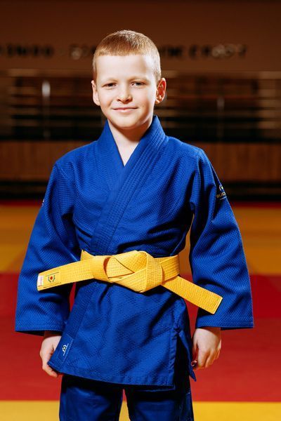 Синє дитяче кімоно для дзюдо BUDOGI BEGINNER 350 г/м&sup2; &ndash; якісне дзюдоги для дітей 45553 фото