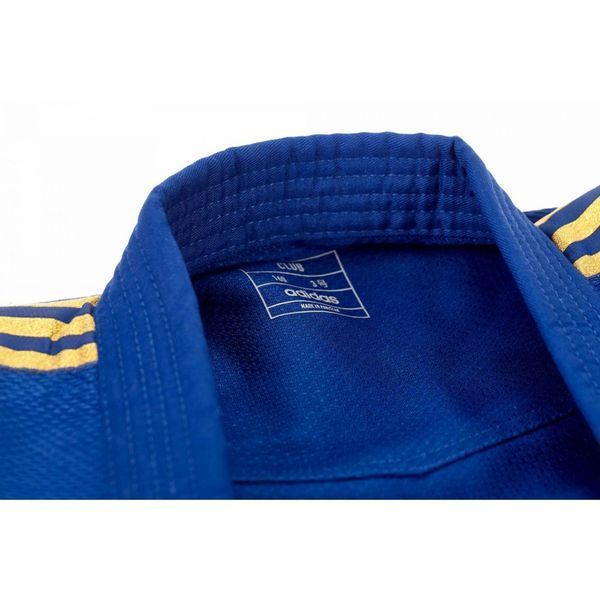 Кімоно для дзюдо Adidas серії Club з золотими смугами на плечах | синє | Adidas J350BP J350BP130 фото