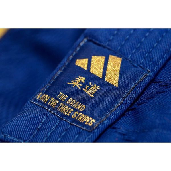 Кімоно для дзюдо Adidas серії Club з золотими смугами на плечах | синє | Adidas J350BP J350BP130 фото
