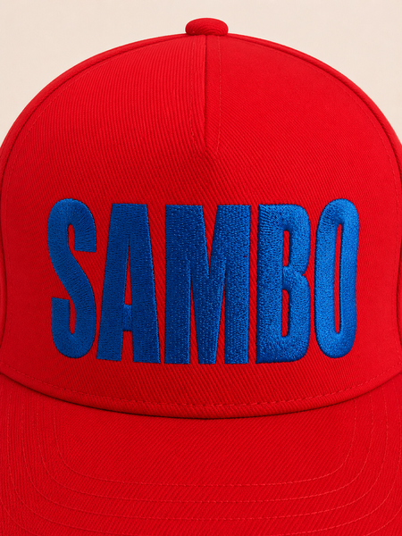 Червона кепка для самбо KINTAYO з вишивкою SAMBO