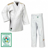 Кімоно для дзюдо Champion III Slim Fit з ліцензією IJF | білий/золоті полоси | ADIDAS J-IJF3 ADIDAS J-IJF3160 фото